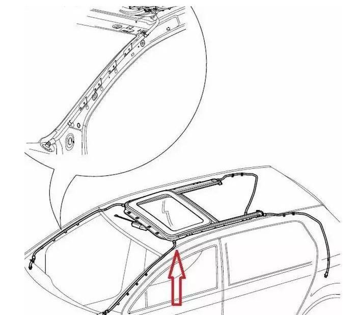 吉利远景天窗排水口和出水口位置-有驾