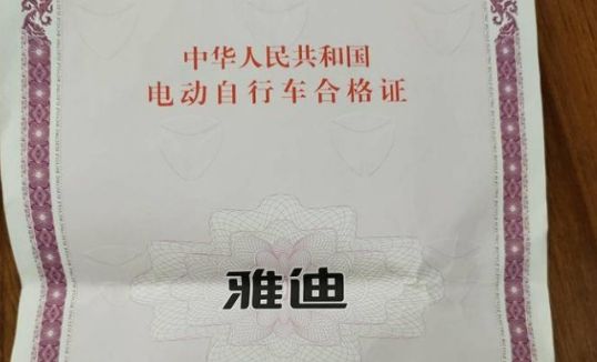 电动车合格证长啥样-有驾