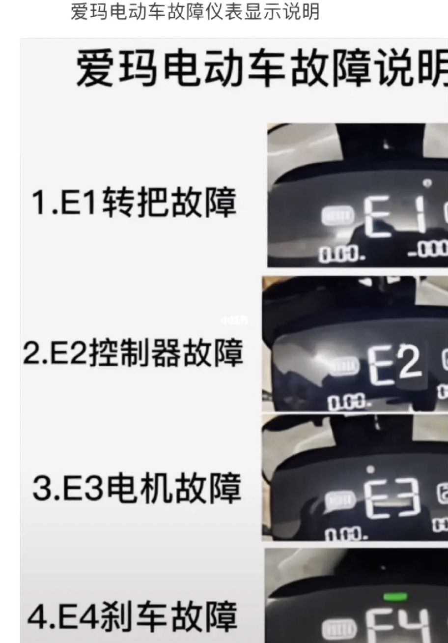 爱玛电车出现e1不走咋修-有驾 爱玛电车出现e1不走咋修-有驾